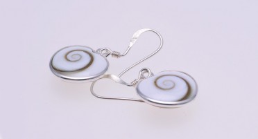 Boucles d'oreilles pendantes avec œil de Shiva et Argent - forme de cœur