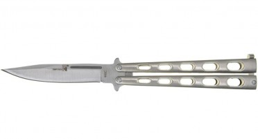 Butterfly Knife And Steel Blade 9 5 Cm