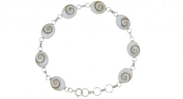 Bracelet Corse avec œil de Shiva en forme de petits ovales - Argent