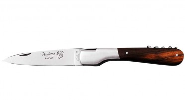 Vendetta Zuria artisanal knife with corkscrew - Ironwood handle