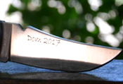 Engraving on blade